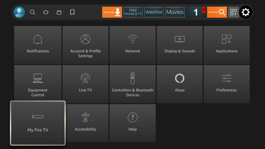 My Fire TV in den Settings