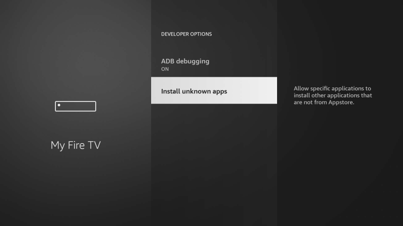 Install Unknown Apps Menu